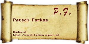 Patsch Farkas névjegykártya